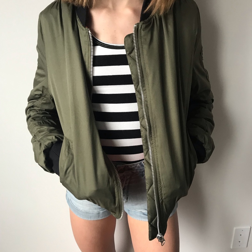 Army Green Bomber Jacket